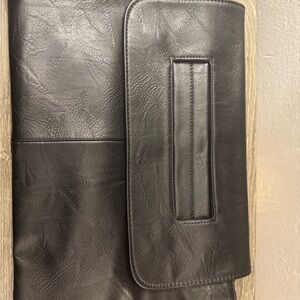 Chic Brown Leather Clutch Wristlet NWOT